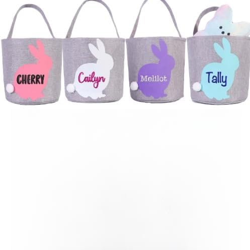 Genérico Bolsas Almacenaje Ropa Nombre en inglés Bordado Personalizado Pascua Hecho a Mano Lindo Pana a Mano Consulte la Imagen para Elegir el Estilo y el Color de la Fuente (23x22cm)