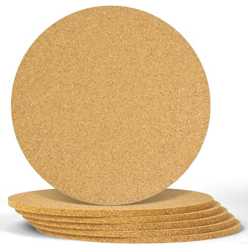 flintronic Sottopentola Rotondo in Sughero, Set da 3 18cm Sottopentola Antiscivolo Anticalore, Perfetti per Pentole per Cucina Piatti Caldi, pentole e Padelle