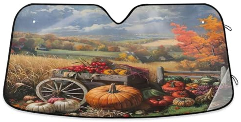 Pare-soleil de voiture pliable pour pare-brise de voiture - Réflecteur de voiture - Couverture de fenêtre avant (133 x 59 cm)