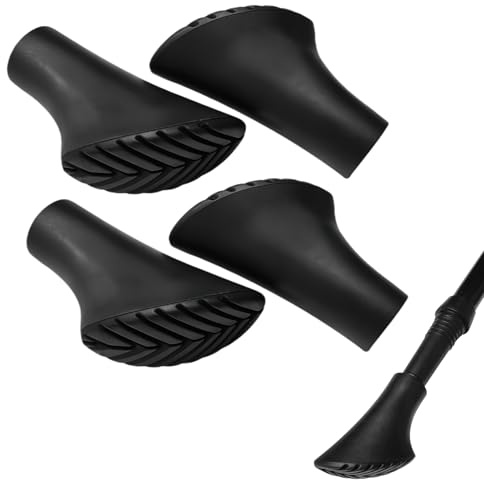 4 Stück Nordic Walking Stöcke Gummipuffer, Wanderstöcke Pads Asphalt Gelände Stock Walkingstöcke Ersatzteile Gehstock Ersatz Gummipuffers Ersatzgummi rutschfeste Puffer, für Kies Berge Wandern