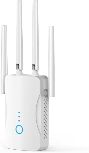 Neuestes WLAN Verstärker 1200Mbit/s WLAN Repeater,Dualband 5GHz & 2.4GHz WiFi Repeater mit WPS | 1200 Mbit/s | Mit LAN/WAN Port| Einfache Einrichtung | Kompatibel Allen WiFi Geräten (White)