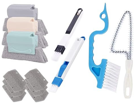 Fensterbank-Reiniger-Werkzeug, Fensterdichtungs-Reinigungswerkzeug, Rillenschrubben, Handzubehör, 1 Set für Schweller, Esszimmer, Dusche, Badezimmer, Küche, Auto, Lüftungsschlitze, Haushaltstastatur