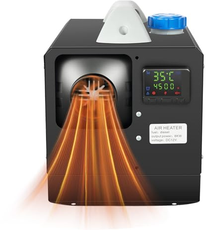 Ealtqund 8KW Diesel Parking Heater 12V Truck/Caravan Heater with Remote & LCD ≤40dB Silent Operation 5L Tank & -40°C Cold Start