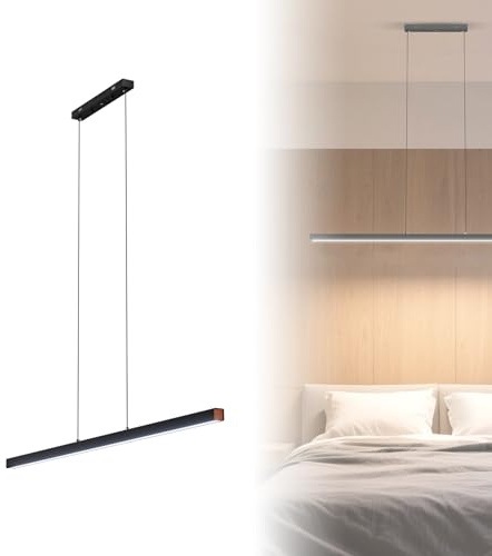 ACXIN 60W Pendelleuchte Schwarz, Deckenlampe Hängend mit 4200 Lumen, Esszimmerlampe Hängend, Pendelleuchte Esstisch, LED Hängeleuchte, Energieklasse A Wohnzimmerlampe, Modernes Design, Dimmbar