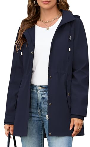 Tuopuda Giacche Donne Cappotto Leggera Utility Giubbotto Casual Giacca con Cerniera Cappuccio Outdoor Primaverile Autunno