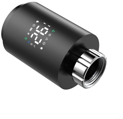 Heizkörperthermostat smart,Programmierbares Smart-Heizkörper-Thermostatventil für Tuya für Zigbee-Heizsysteme, Heizkörperventil-Thermostat mit mehreren Modi, Fernbedienung App-Steuerung (Schwarz)