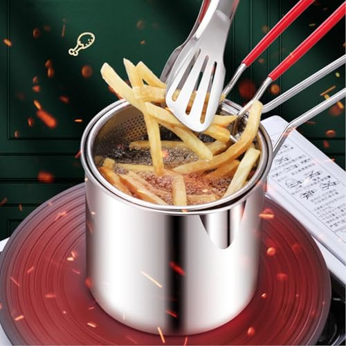 Friggitrice in acciaio – Pentola profonda creativa, mini utensile da cucina, padella 304 per friggere a olio, cosce di pollo essiccate, braciole di pollo e altri piccoli elettrodomestici per