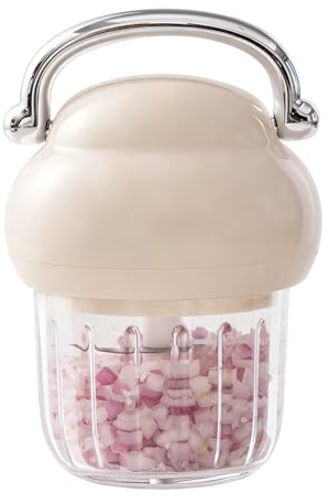 Veasbuu Tritatutto Elettrico - Tritatutto Ricaricabile Ad Alta Velocità 350ml | Processore Alimentare Tritacarne - Ideale Per Purea Di Chili Cipolla Verdure Casa Cucina Campeggio Picnic Viaggi