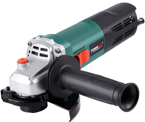 POSENPRO Amoladora Angular 1200W 125 mm, 3000-12.000 rpm, Cubierta de Liberación Rápida, Mango Auxiliar, 1,8 kg Ligera Radial para Corte y Pulir Metal, Madera, Cerámica y Piedra