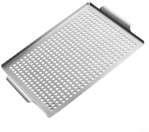 UrbanHui Parrilla de barbacoa de acero inoxidable – 36,5 x 29 cm rectangular accesorio de parrilla al aire libre para cocinar versátil