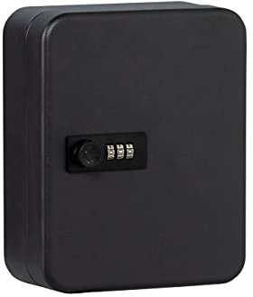 Burg-Wächter Schlüsselbox abschließbar mit Zahlencode, 20 nummerierte Haken, Stahlblech, KC 20 C, Mattschwarz