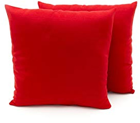 BIANCHERIAWEB Coppia Cuscini Arredo Imbottiti Tessuto Ottoman in Tinta Unita Colore Rosso 20 40x40 Rosso 20