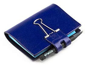 A8 Mind-Papers, revolutionäres X17-Karteikarten-Lernkarten-Box-Konzept! Recyceltes Leder blau, nachhaltig; Inhalt: Ca. 25 Karten + Sloop + Bleistift! Made in Germany, 17 Jahre Garantie*