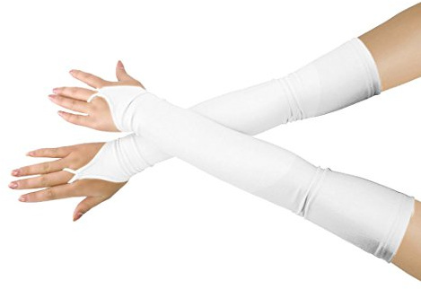 lucky baby store Mädchen 'Boys' Erwachsene Halloween Make-Up Fingerlose Über Elbow Cosplay Kostüm Handschuhe (white)
