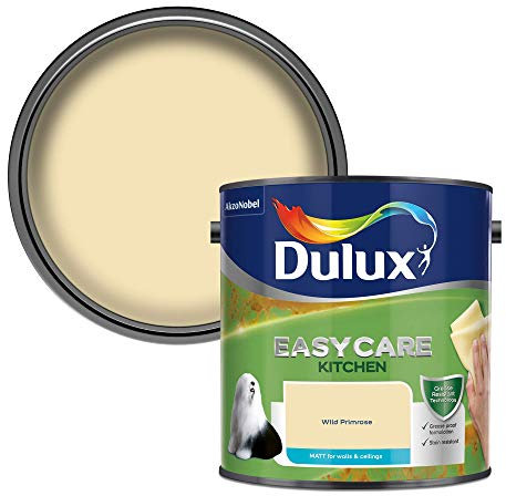 Dulux Easycare Kitchen Matt Emulsion Paint For Walls And Ceilings - Wild Primrose 2.5 Litres