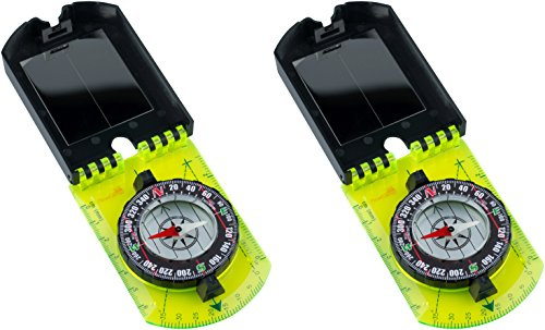 AceCamp Karten-Kompass, der Kleine verstaubare Spiegel-Taschenkompass zur Orientierung Bei Wandertouren, Outdoor, Fluidgedämpfte Nadel, 3109