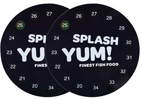 SplashYum! Digitales Aquarium Thermometer rund selbstklebend direkt auf Glasscheibe mit präziser Temperaturanzeige (Doppelpack)