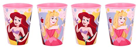Theonoi - 4 bicchieri per bambini, 260 ml/a scelta: Minni, My Little Pony, Frozen, Paw Patrol, Sofia la Principessa, in plastica senza BPA, regalo per bambina principessa