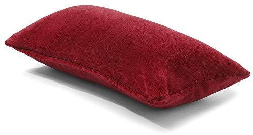 CelinaTex Xanio Dekokissen mit Innenkissen 40 x 60 cm Bordeaux Coral-Fleece Sofakissen Mikrofaser Kuschelkissen