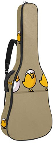 Gitarrentasche mit Reißverschluss, wasserdicht, weich, für Bassgitarre, Akustik- und klassische Folk-Gitarre, Braun