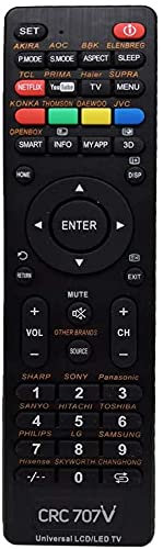 GLY Universal TV Remote Control for Samsung, Vizio, LG, Sony, Panasonic, Smart TV, HAIER, Toshiba, Philips, TCL - Netflix, APPS Buttons, Universal remote control, one for all remote (Pack of 1)
