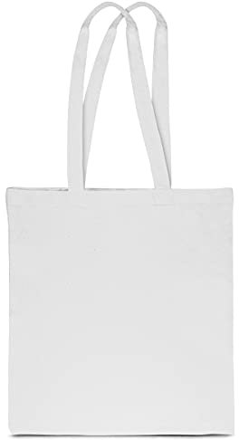 SAKETOS 1 Stück Stofftasche 38 x 42 cm - Tote Bag Weiß - Stoffbeutel zum Bemalen Unbedruckt - Baumwolltasche mit Zwei Langen Griffen - Tragetasche, Einkaufstaschen