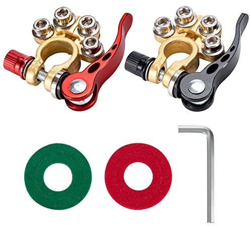 Batterieklemmen 12V Polklemmen Autobatterie Batteriepolklemmen 4-Wege Schnellverschluss Anschlußklemme Sicher Geklemmt Batterieklemmen für PKW LKW Motorad Boot 2 Stück