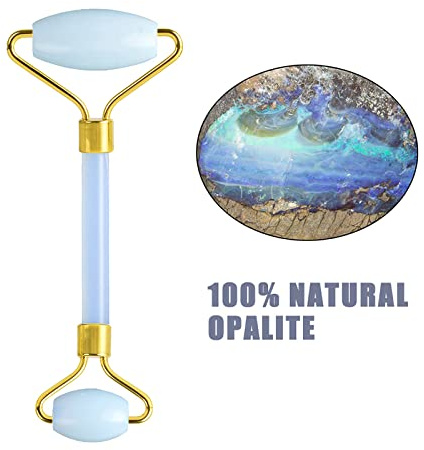 Rouleau de massage en jade opale naturelle Gua Sha - Outil de massage - Planche de massage en jade - Rouleau sans boîte