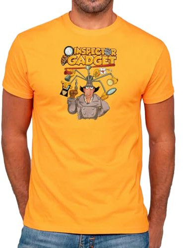 Camisetas EGB Camiseta Adulto/Niño Inspector Gadget Ochenteras 80´s Retro Comic Tallas Especiales (Melocotón, M)