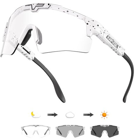 KAPVOE Photochrome Fahrradbrille Männer Frauen Klar Sport Sonnenbrille Einstellbare TR 90 Rahmen Mountainbike Sonnenbrille MTB Fahrradfahren