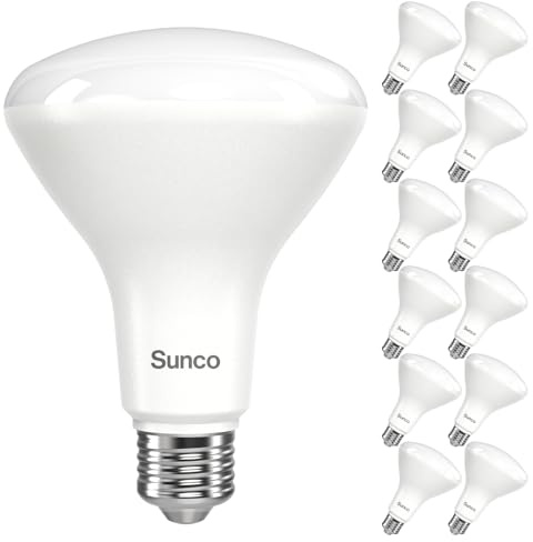 Sunco 12 Pack BR30 LED Bulbs, High Output 1200 Lumens, Indoor Flood Lights, 11W Equivalent 65W, 5000K Daylight, E26 Base, Interior Dimmable Recessed Can Light Bulbs.