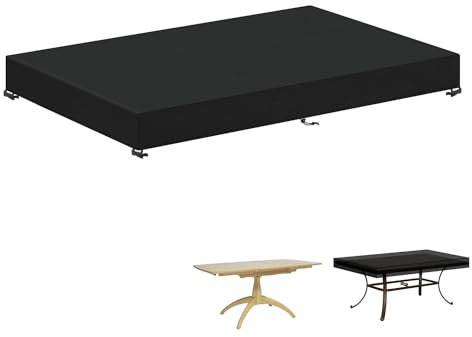 LAMUNI Housse Plateau Table de Jardin 180x80x15cm Bache de Protection Exterieur Housse Table Jardin Bâche Table de Jardin Imperméable Housses pour Table de Jardin Anti-UV Bache Table Exterieur