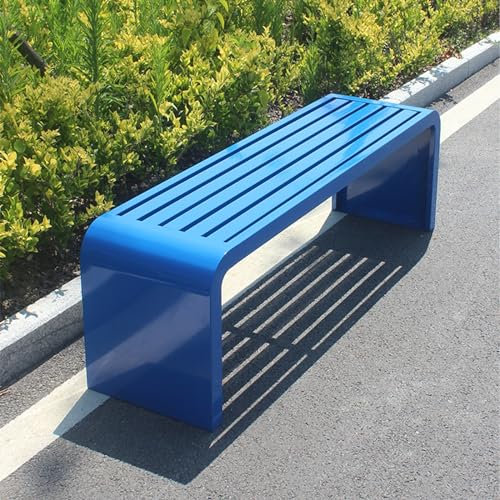 GAMAK Gartenbank Metall Wetterfest, Gartenbank 3sitzer, Parkbank Eisen Bank Blumenbank Gartenbank Metall Gartenmöbel für Garten Park Balkon (Color : Blue, Size : 150cm)