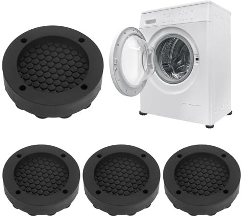 AIWMQYYF Washing Machine Silicone Foot Mats, 4 Pcs Washing Machine Shock Absorber Non-slip Fixed Anti-deviation, 6.4 * 6.4 * 1.4cm Washing Machine Anti-Shock Mats for Washing Machines, Furniture