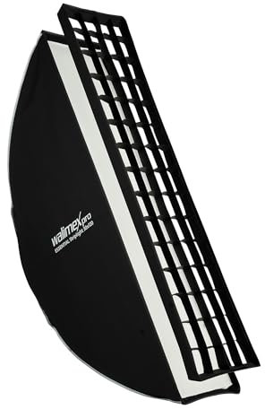 Walimex pro Essential Striplight Softbox 30x120cm, um 360° drehbar, einfacher Aufbau, inkl. Grid, Bowens Adapter und Transporttasche, ideal für Produkt- und Peoplefotografie