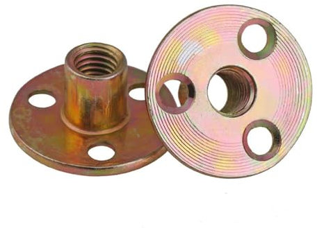 10 Stück Kohlenstoffstahl-Flanschkupplung mit M6 M8 M10 M12-Gewinde, verzinkt, drei Loch-Sicherungsmuttern, Möbelverbinder-Befestigungselement (Color : 10pcs, Size : M6 color)