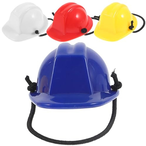 TOYANDONA 4 Stück Mini-Schutzhelm Für Kleine Haustiere - Puppenhelm Mit Seil, Reptilienhelm Für Bartagame, Hamster, Gecko, Puppenhaus Zubehör