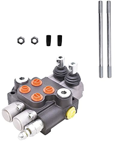 WYZSXX Monoblock-Hydraulik-Wegeventil, 2 Spulen, 13 gpm, hydraulisches Laderventil, SAE-Anschlüsse, 3600 psi, doppeltwirkendes Ventil für kleine Traktoren, Traktoren, Lader, Holzspalter