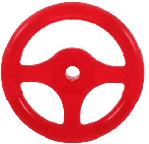 Ersatzlenkrad für Auto, Spielzeug aus Kunststoff, simuliertes Fahrzubehör für Kinder, ideal für Dekoration und Spiele, Rot, 16,5 cm
