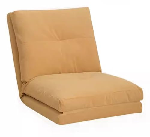 Lazy Sofa Loungesessel mit Rückenstütze verstellbar in vier Formen zum Lesen, Spielen und Meditieren, Gelb Klein