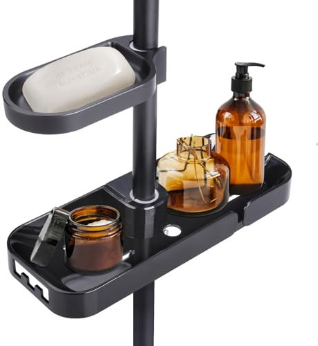 hocadon Duschregal Ohne Bohren und Seifenablage Dusche Seifenhalter für Duschstange Duschablage für 18mm-25mm Duschstange