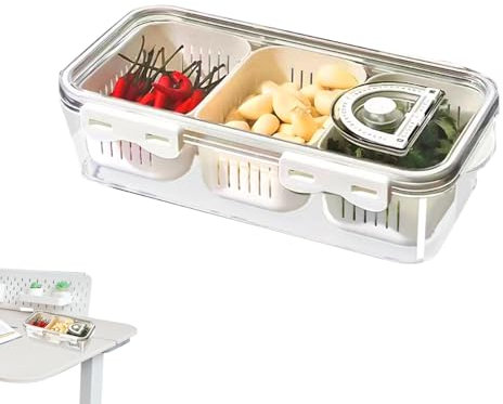 Bandeja para servir dividida, caja de aperitivos, recipiente para salchichas, bandeja dividida con tapa, recipiente para fiambres, bandejas portátiles para aperitivos, verduras, frutas, dulces