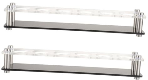 AUTSUPPL Shot Glass Flight Stand 2pcs Acrylic 6-hole Test Tube Display Rack Party Serving Tray Organizer for Whiskey Cocktails Bar Ktv Use
