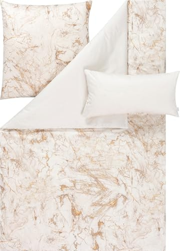 Estella Wendebettwäsche Raphael + Gratis-Kissenbezug Mako-Satin Natur Größe 1x 155x220 cm + 40x 80+80x80 cm