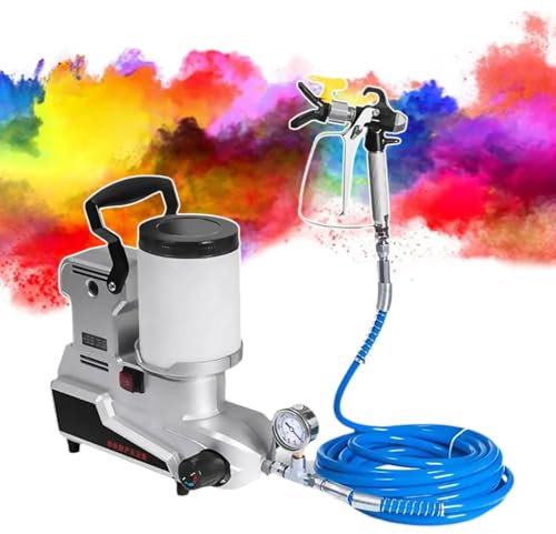 Pulverizador de pintura sin aire, pulverizador de pintura de 2,5 l/min, con 3 velocidades ajustables, capacidad de 2 l, manguera de 16 pies, pulverizador de pared, pulverizador de pintura sin aire p