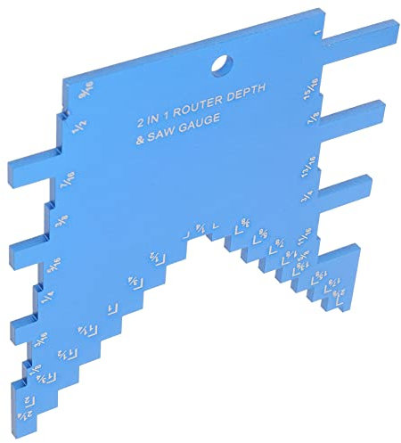 HOMSFOU Woodworking Depth Gauge Step Height Gauge Tool Accessories for Router and Table Saw Woodworking Projects Blue