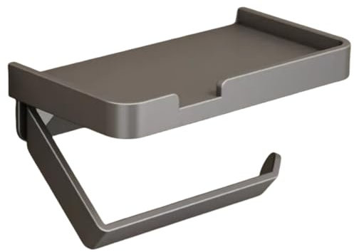 Toilettenpapierhalter mit Telefonablage,Toilettenpapier Rolle Aufbewahrungsspender Wc Papier Halterung,Toilettenpapierhalter Ohne Bohren mit Ablage(Den grauen)