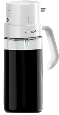 Rociador de aceite de cocina - botella 2 en 1 dispensador de aceite para cocina, pulverizador y botella de vertido 'aceite de 470 ml, vaporizador de aceite de oliva en, fogger de aceite d