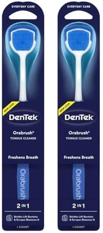 DenTek 2 in 1 Orabrush Tongue Cleaner, 1 Count (Pack of 2)