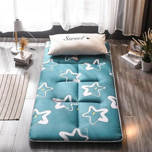 SFNIOKFG Tatami-Rollmatte, Einzel-/Doppel-Bodenmatratze aus japanischem Futon, Klappbett, tragbare Campingmatratze, rutschfeste Bodenliege, Schlafsofa (Farbe: D, Größe: Queen (150 x 200 cm)